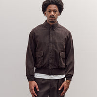 Wool Herringbone Flight Jacket, Top Brown