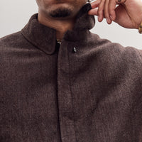 Wool Herringbone Flight Jacket, Top Brown