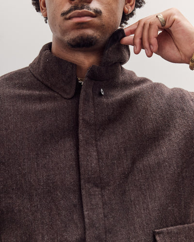 Wool Herringbone Flight Jacket, Top Brown