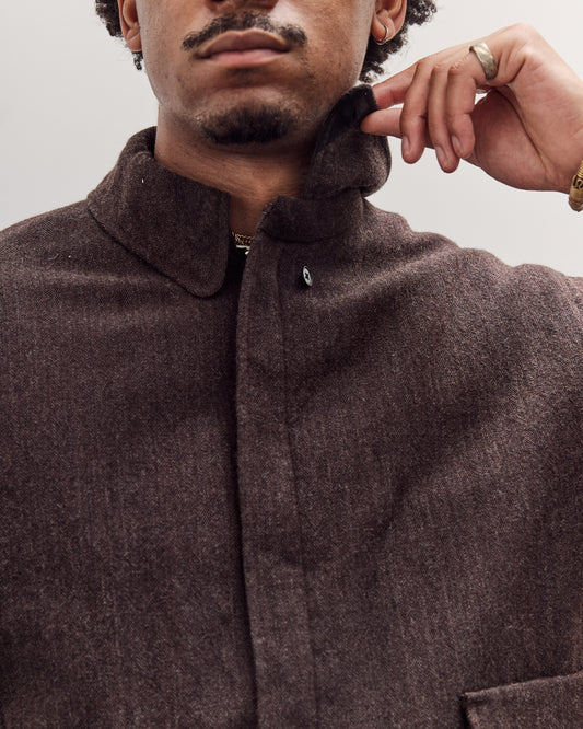 Wool Herringbone Flight Jacket, Top Brown