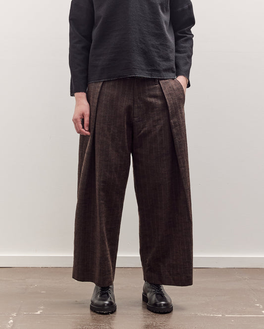 Kassel Trousers Unisex, Striped Bark Brown
