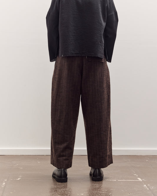 Kassel Trousers Unisex, Striped Bark Brown
