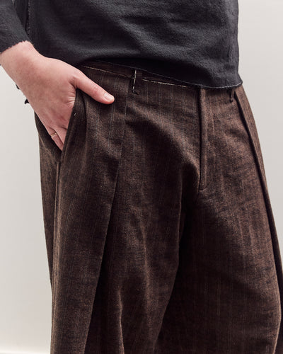 Kassel Trousers Unisex, Striped Bark Brown