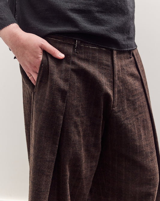 Kassel Trousers Unisex, Striped Bark Brown