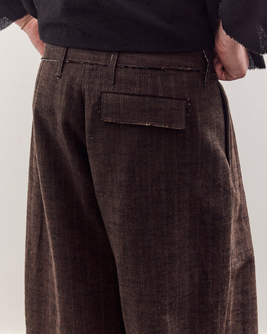 Kassel Trousers Unisex, Striped Bark Brown