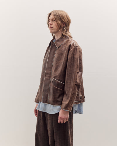 Avus Jacket Unisex, Walnut Brown Leather