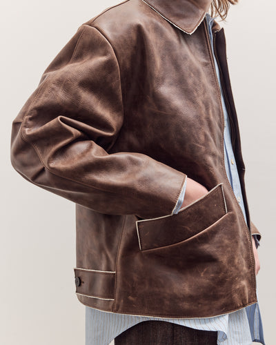 Avus Jacket Unisex, Walnut Brown Leather