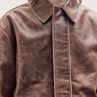 Avus Jacket Unisex, Walnut Brown Leather