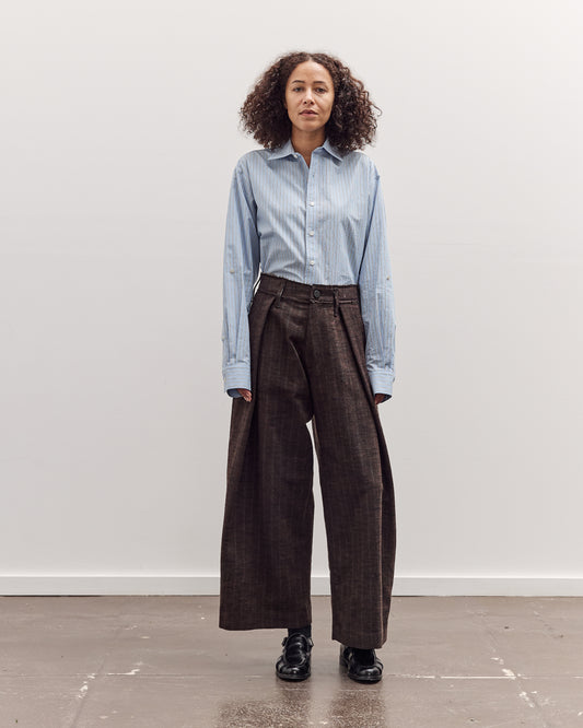 Kassel Trousers, Striped Bark Brown