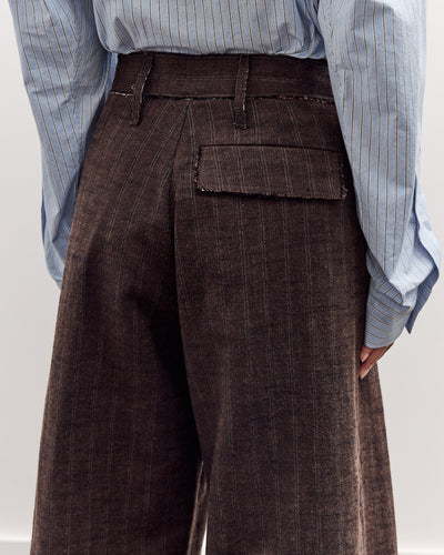 Kassel Trousers, Striped Bark Brown