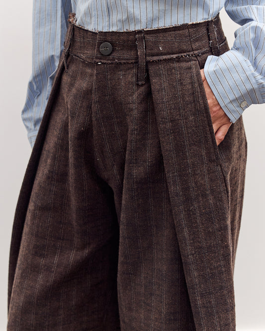 Kassel Trousers, Striped Bark Brown
