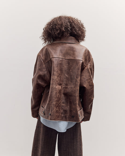 Avus Jacket, Walnut Brown Leather