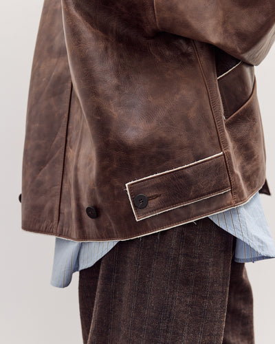 Avus Jacket, Walnut Brown Leather