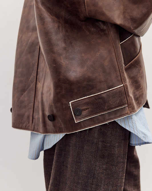 Avus Jacket, Walnut Brown Leather