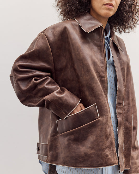 Avus Jacket, Walnut Brown Leather