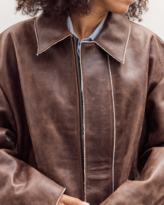 Avus Jacket, Walnut Brown Leather