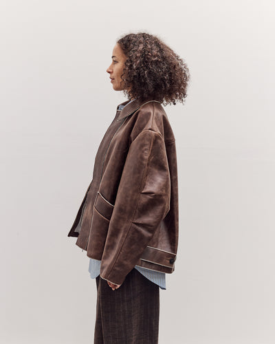 Avus Jacket, Walnut Brown Leather