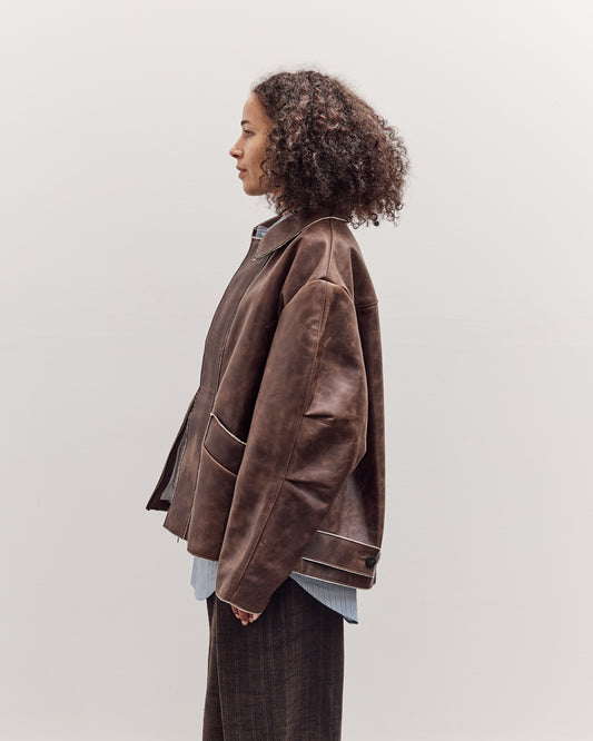 Avus Jacket, Walnut Brown Leather