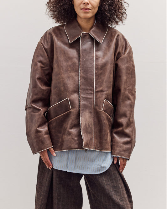 Avus Jacket, Walnut Brown Leather