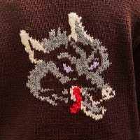 YMC Bluto Wolf Knit, Brown
