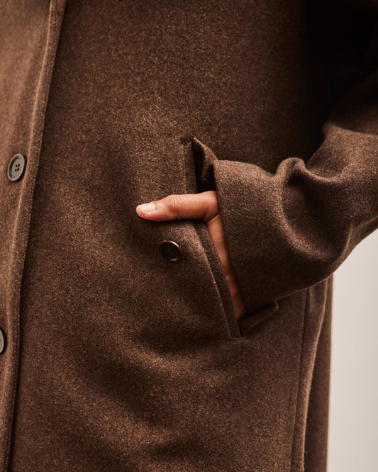 YMC Eno Wool Coat, Brown