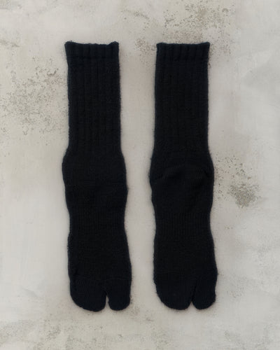 Yoko Sakamoto Tabi Pile Socks Wool, Black