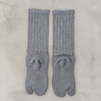 Yoko Sakamoto Tabi Pile Socks Wool, Heather Gray