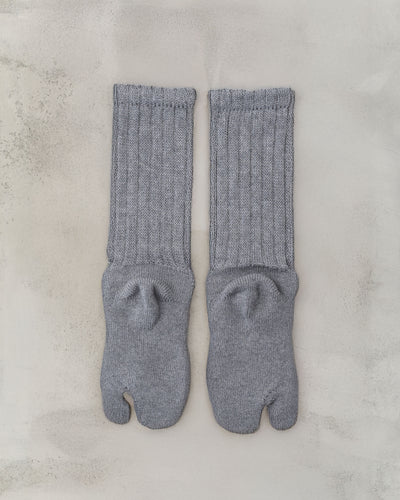 Yoko Sakamoto Tabi Pile Socks Wool, Heather Gray