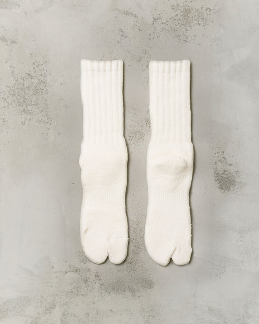 Yoko Sakamoto Tabi Pile Socks Wool, White