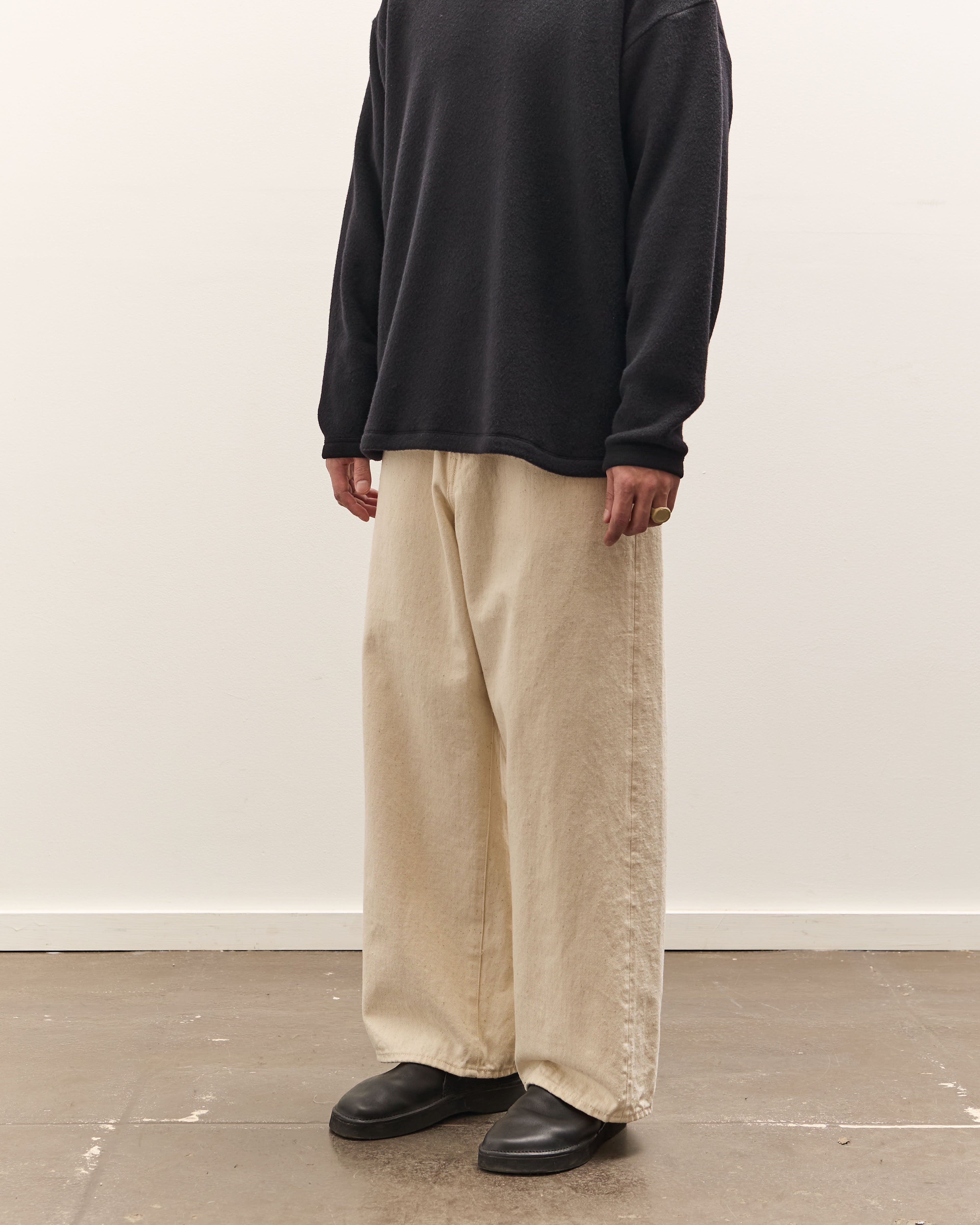 パンツ yoko sakamoto work buggy pants Yoko Sakamoto 5 Pocket Baggy Pants, Ecru – Glasswing