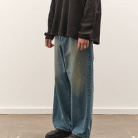 Yoko Sakamoto 5 Pocket Baggy Pants, Faded Indigo