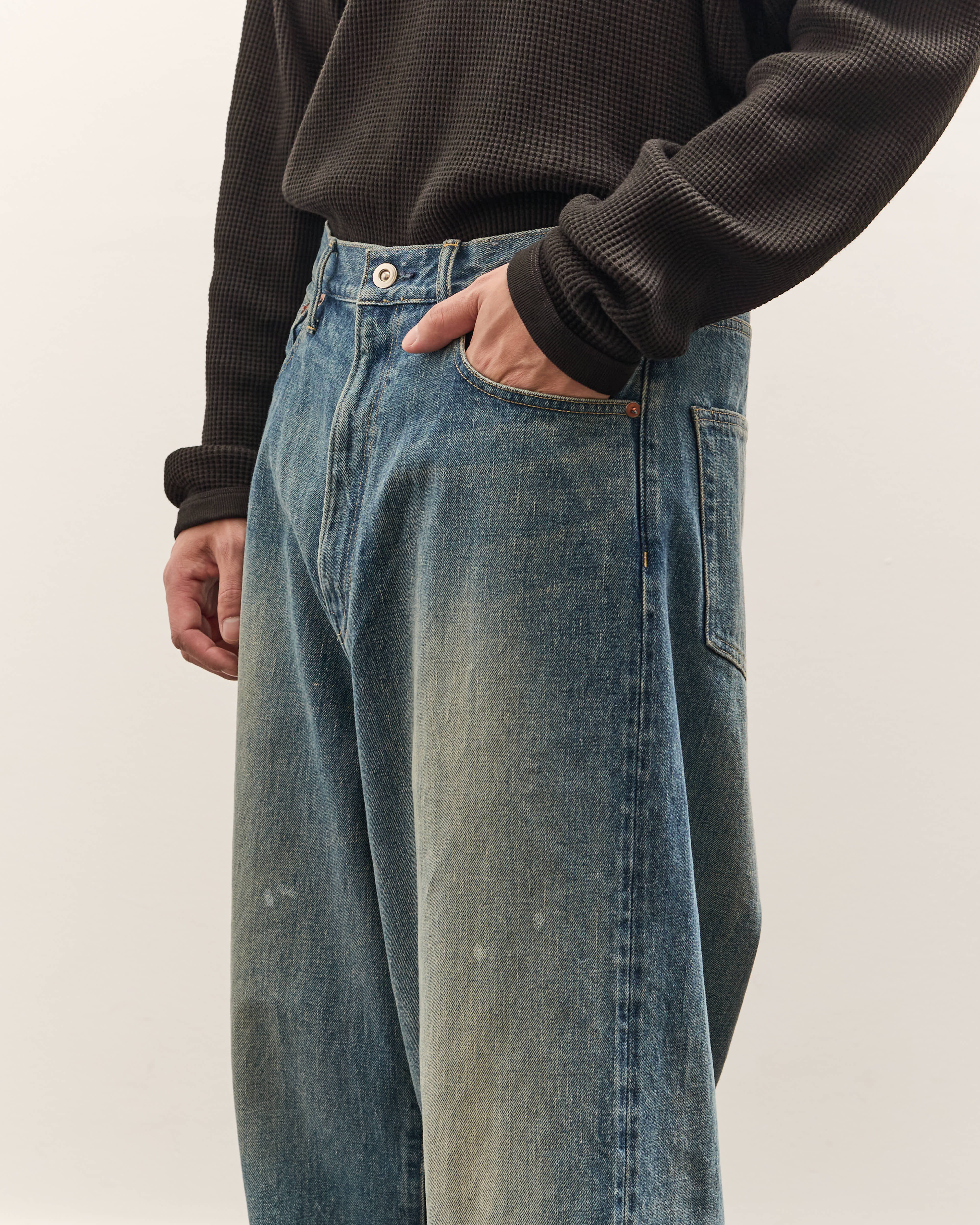 Yoko Sakamoto 5 Pocket Baggy Pants, Faded Indigo – Glasswing