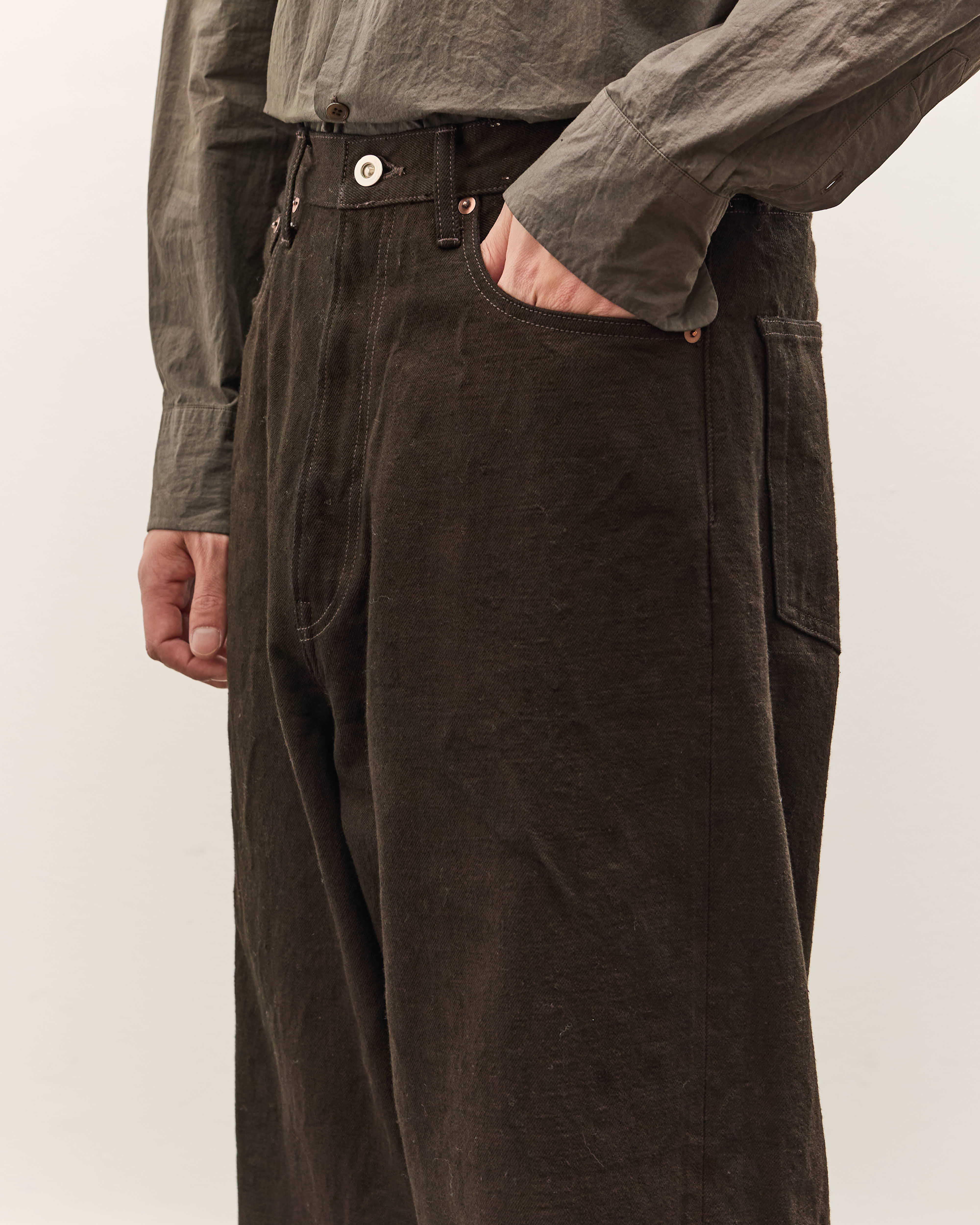 Yoko Sakamoto 5 Pocket Baggy Pants, Kakishibu – Glasswing