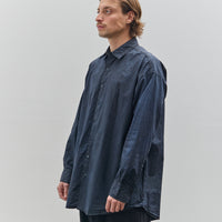 Yoko Sakamoto Unisex Big Dress Shirt, Indigo Sumi Ink