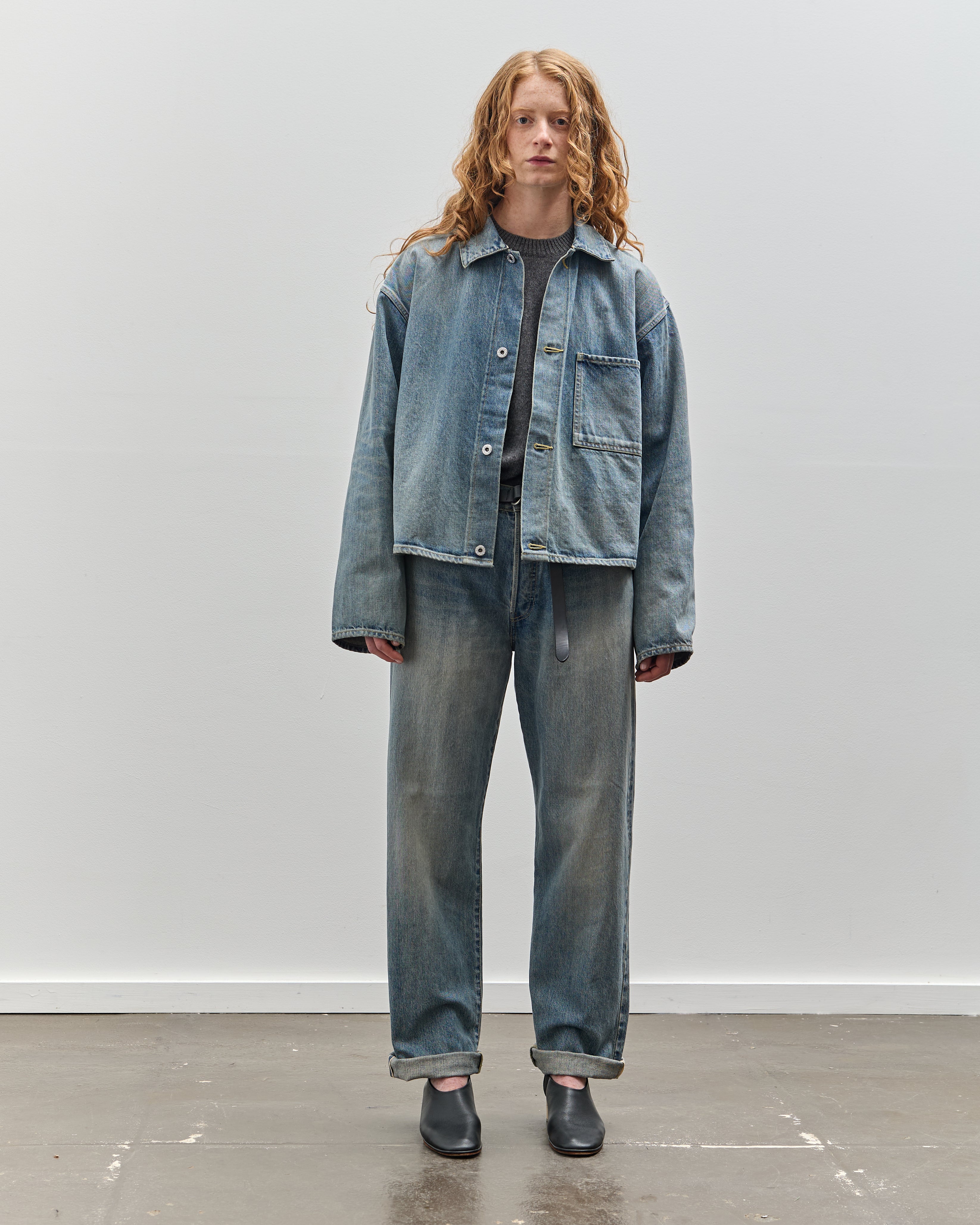 Yoko Sakamoto Denim Straight Pants, Used Fade Indigo – Glasswing