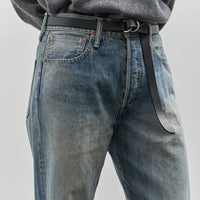 Yoko Sakamoto Denim Straight Pants, Used Fade Indigo