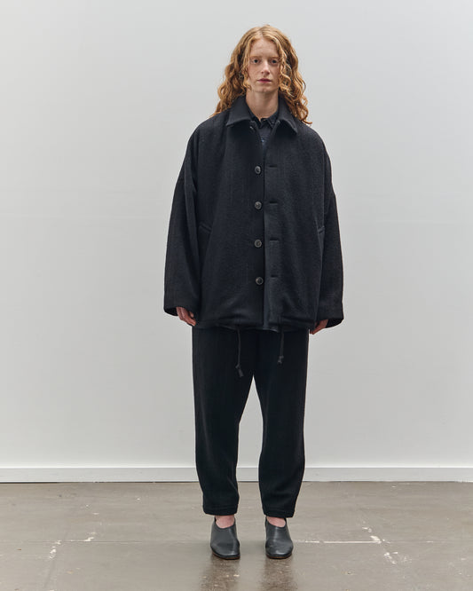 Yoko Sakamoto Kasuri Coach Jacket, Black Broken Stripe