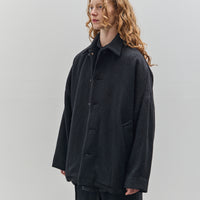 Yoko Sakamoto Kasuri Coach Jacket, Black Broken Stripe