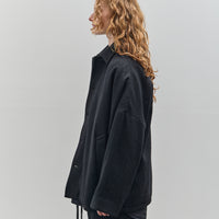 Yoko Sakamoto Kasuri Coach Jacket, Black Broken Stripe