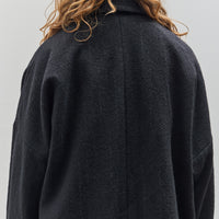 Yoko Sakamoto Kasuri Coach Jacket, Black Broken Stripe