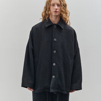 Yoko Sakamoto Kasuri Coach Jacket, Black Broken Stripe