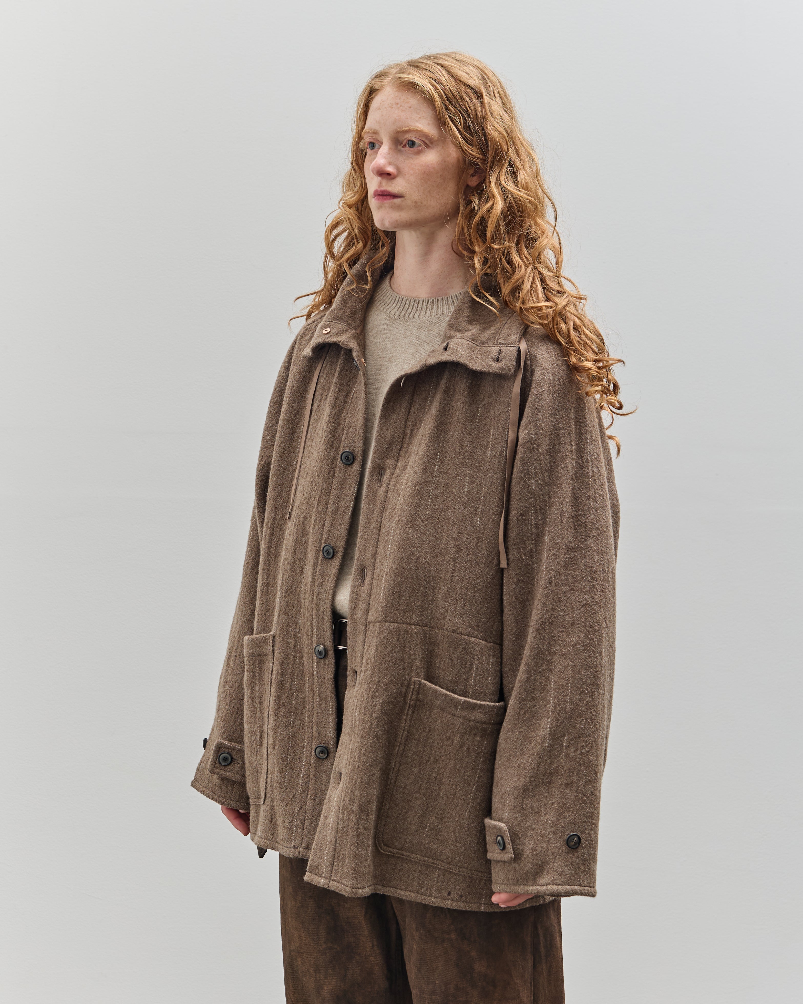 Yoko Sakamoto Kasuri Parka, Brown Broken Stripe – Glasswing