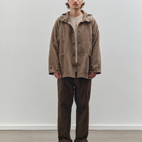 Yoko Sakamoto Unisex Kasuri Parka, Brown Broken Stripe