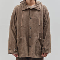 Yoko Sakamoto Unisex Kasuri Parka, Brown Broken Stripe