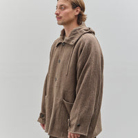 Yoko Sakamoto Unisex Kasuri Parka, Brown Broken Stripe