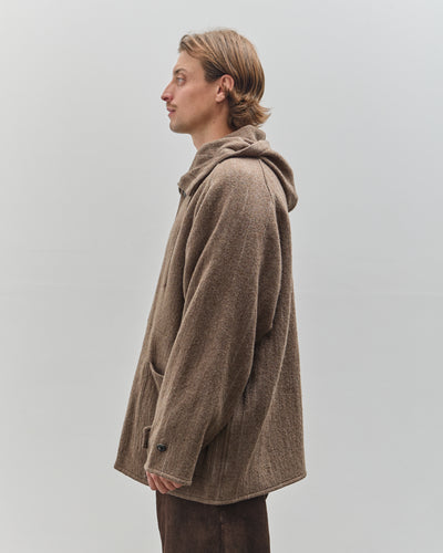 Yoko Sakamoto Unisex Kasuri Parka, Brown Broken Stripe