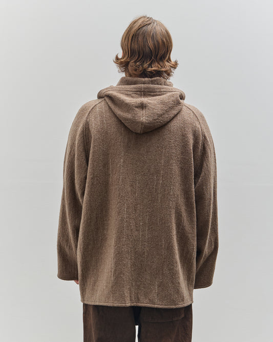 Yoko Sakamoto Unisex Kasuri Parka, Brown Broken Stripe