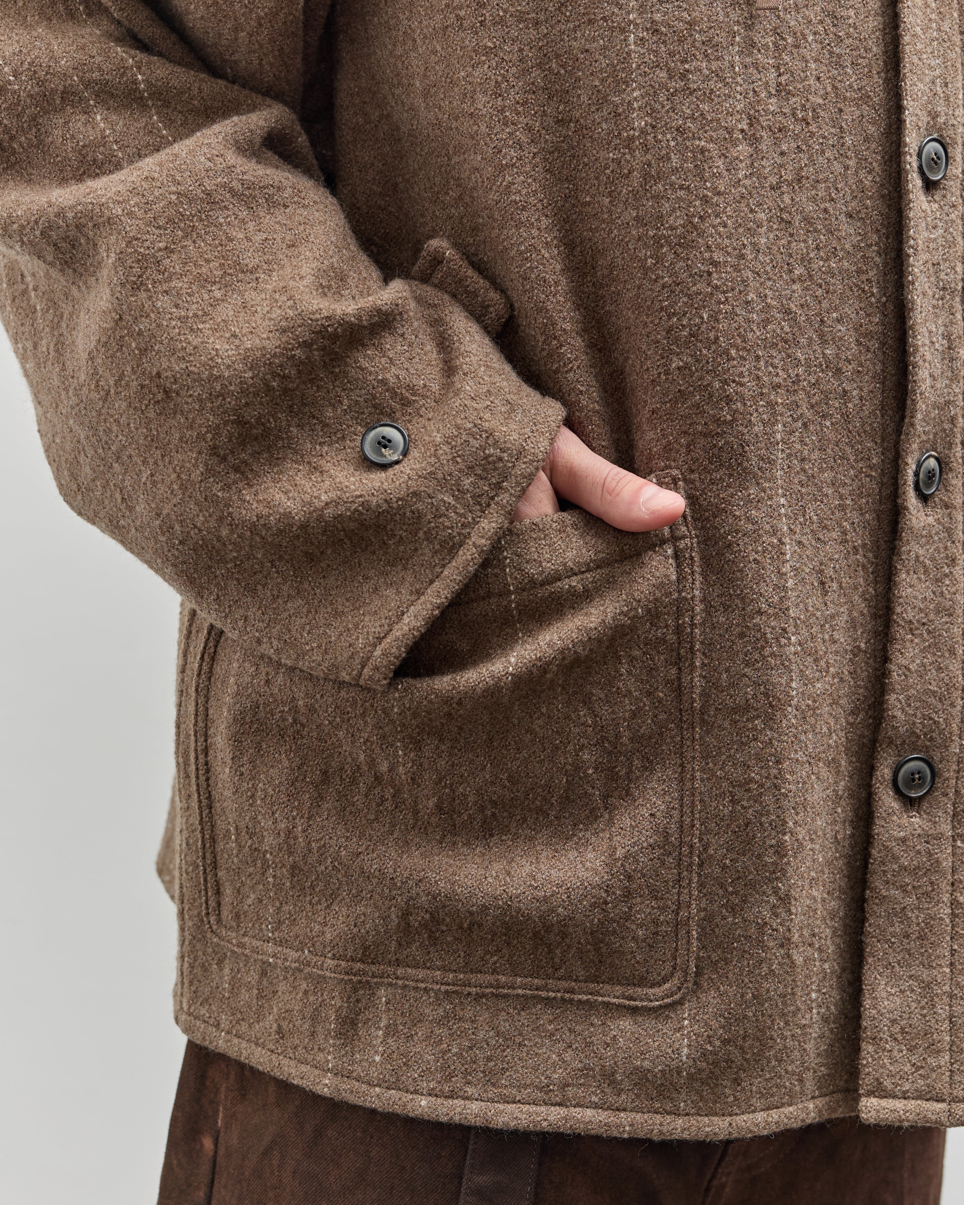 Yoko Sakamoto Unisex Kasuri Parka, Brown Broken Stripe – Glasswing
