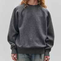 Yoko Sakamoto Raglan Crewneck Knit, Heather Grey