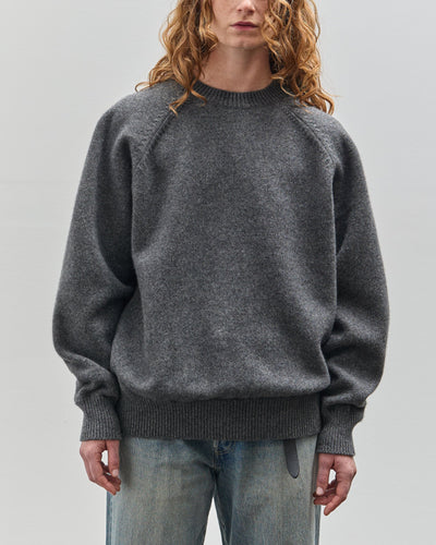 Yoko Sakamoto Raglan Crewneck Knit, Heather Grey